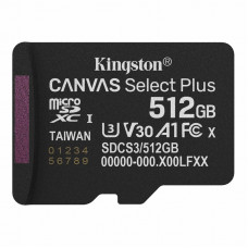 Карта пам'яті microSDXC (UHS-1 U3) Kingston Canvas Select Plus Gen3 512Gb class 10 А1 V30 (R-150MB/s)