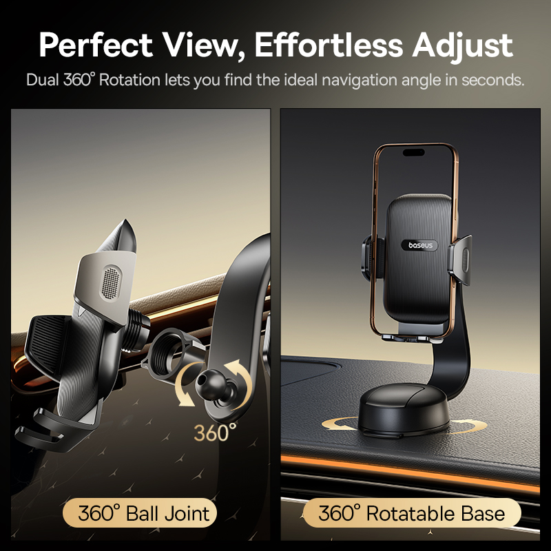 Автотримач для телефона Baseus PrimeTrip C03 Air Clamping Car Mount (Suction Cup Version, Cosmic Black)