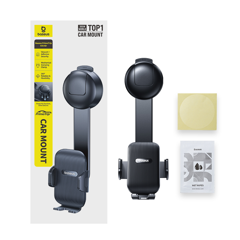 Автотримач для телефона Baseus PrimeTrip C03 Air Clamping Car Mount (Suction Cup Version, Cosmic Black)