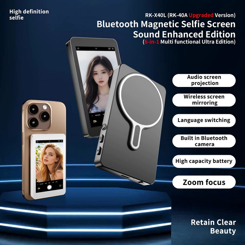 Додатковий екран Magnetic selfie screen RK-X40L камери смартфона Black