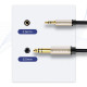Аудіокабель UGREEN AV127 3.5mm Male to 6.35mm Male, TRS Stereo Audio Cable, nylon braid, 5m Gray
