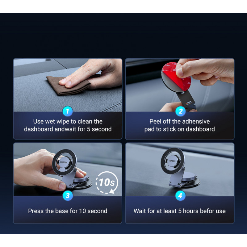 Автотримач для телефона UGREEN LP865 Dashboard Magnetic Car Phone Mount