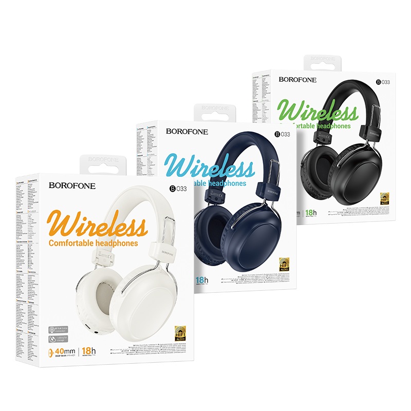 Бездротові накладні навушники BOROFONE BO33 Melody BT headphones Blue