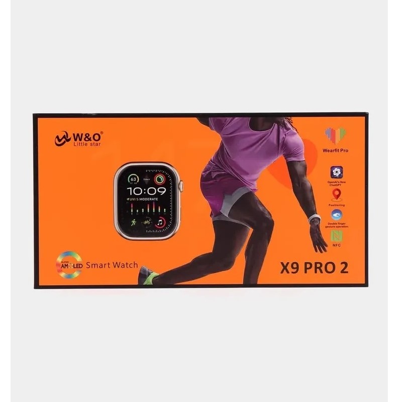 Смарт-годинник W&O X9 Pro2 44mm. 215 mAh. Amoled+IP67 Gold