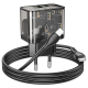 Мережевий зарядний пристрій з кабелем HOCO N34 Dazzling dual-port PD20W+QC3.0 charger set(C to iP) Transparent Black
