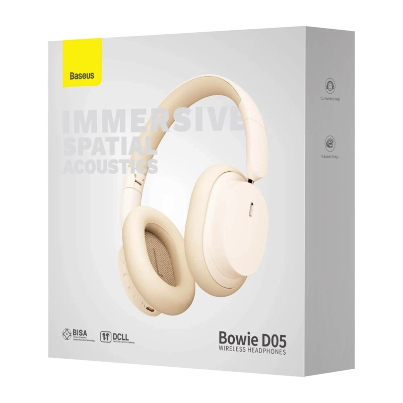 Бездротові накладні навушники Baseus Bowie D05 Wireless Headphones Creamy-white