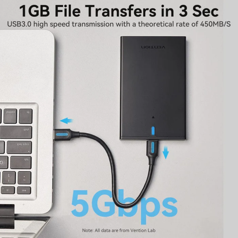 Зовнішня кишеня для накопичувача Vention 2.5 Inch SATA Hard Drive Enclosure (USB 3.0 Micro-B) Black (KPAB0)