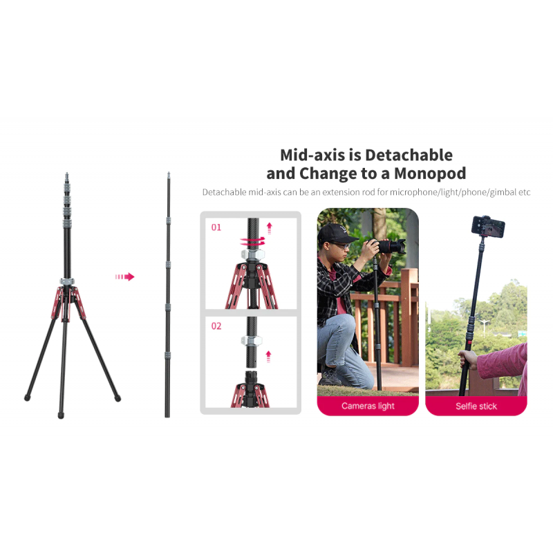 Штатив Ulanzi Full carbon fiber Multifunctional portable light tripod (UV-2784 MT-49)
