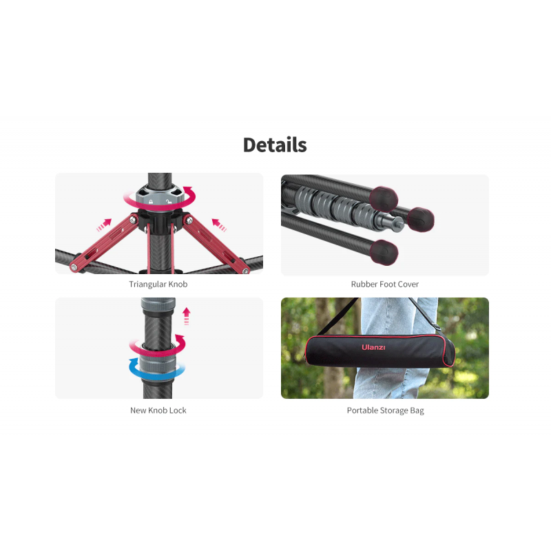 Штатив Ulanzi Full carbon fiber Multifunctional portable light tripod (UV-2784 MT-49)