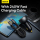 Автомобільний зарядний пристрій Baseus Digital Display PD3.1 Dual Fast Charger Car Charger U+C 140W Set Obsidian Black (With Superior Series Fast Char