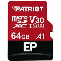 Карта пам'яті microSDXC (UHS-1 U3) Patriot EP Series 64Gb class 10 V30 (R-100MB/s, W-80MB/s) (adapter SD)