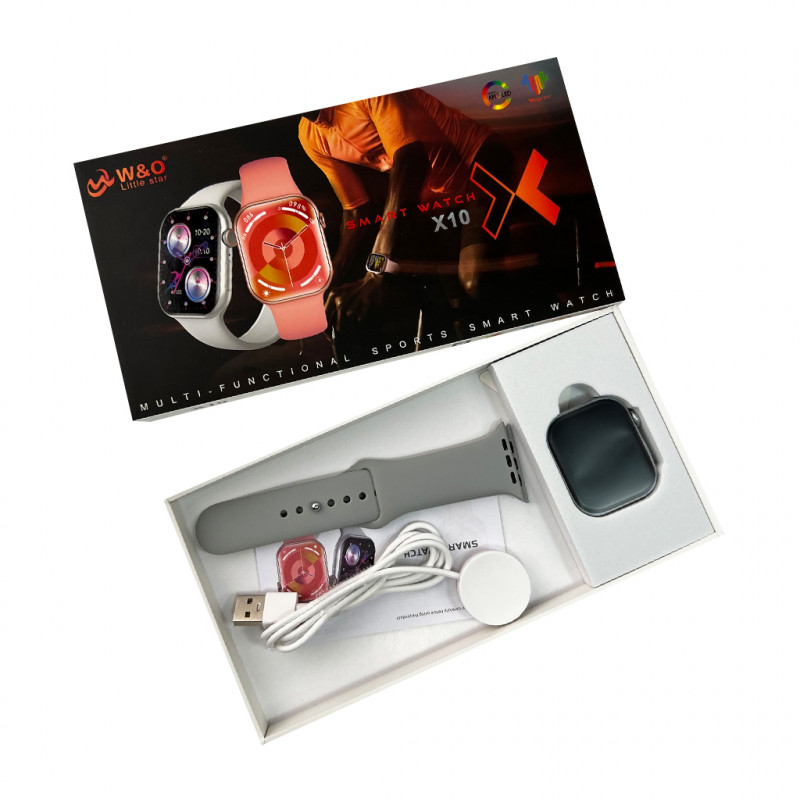 Смарт-годинник W&O X10 46mm. 240 mAh. Amoled+IP67 Silver