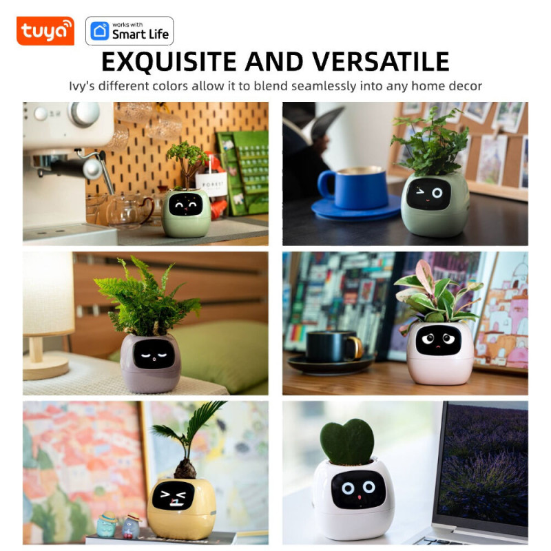 Інтерактивний розумний горщик для рослин Ivy Smart Planter Tuya AI, Purple