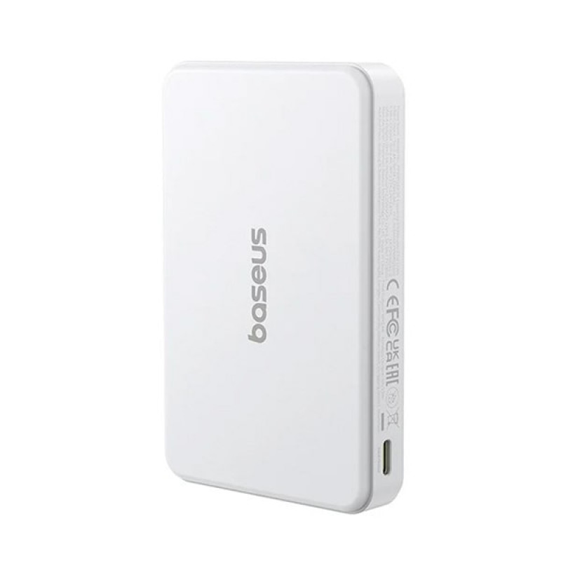 Зовнішній акумулятор Baseus Airpow Ⅱ Qi2 Magnetic Power Bank 10000mAh 22.5W Moon White（With Simple Series Charging Cable Type-C to Type-C（20V/3A）30cm