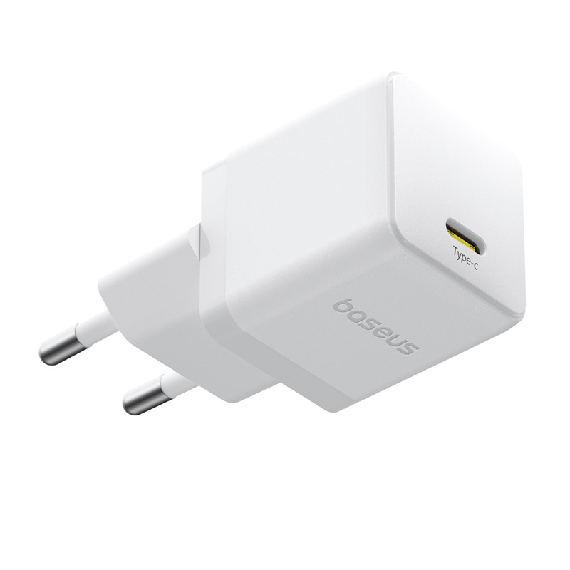 Мережевий зарядний пристрій Baseus Palm Fast Charger 1C 20W EU Moon White (with Baseus Mini White Cable USB-C to USB-C 60W (20V/3A) 1m Moon White)