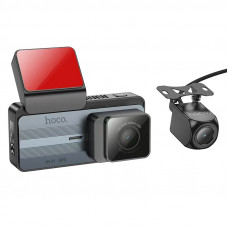Відеореєстратор HOCO DV12 driving recorder 2K display GPS(with rear camera) Silvery Gray