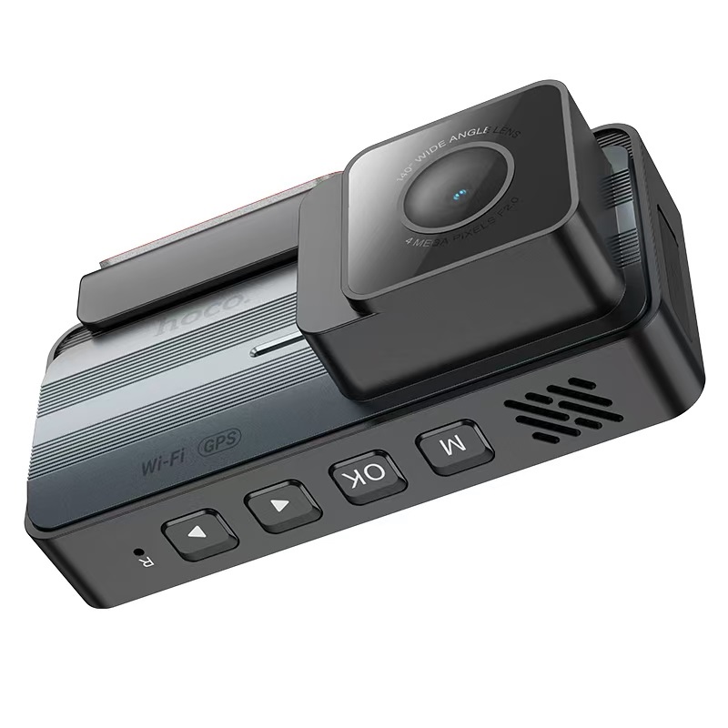 Відеореєстратор HOCO DV12 driving recorder 2K display GPS(with rear camera) Silvery Gray