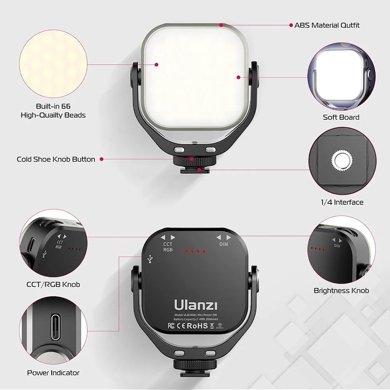 Відеосвітло Ulanzi Vijim VL66 RGB Led Light (UV-L088 VL66 RGB)