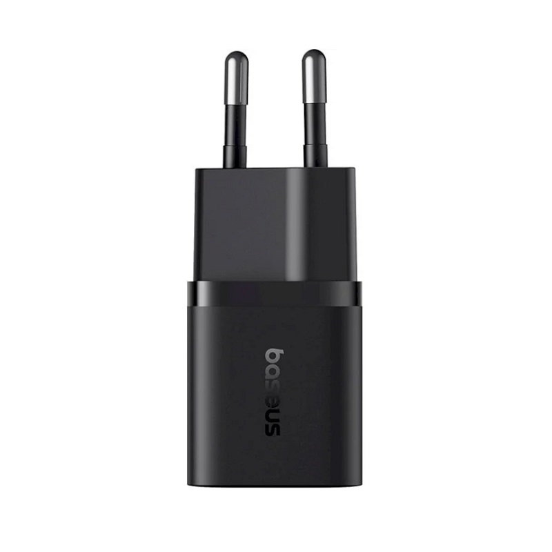 Мережевий зарядний пристрій з кабелем Baseus GaN5 Fast Charger (mini) 1C 25W EU Cluster Black (with: Fast Charging Data Cable Type-C)