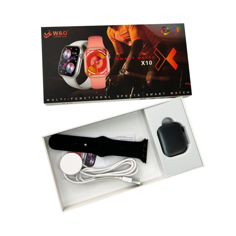 Смарт-годинник W&O X10 46mm. 240 mAh. Amoled+IP67 Black