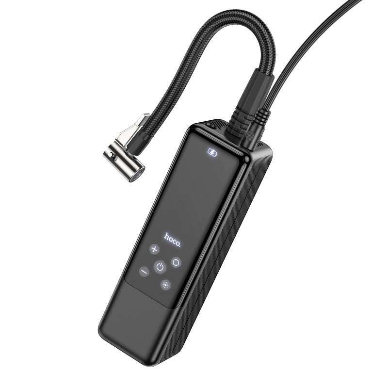 Автомобільний насос HOCO ZP5 May smart air pump Black