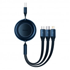 Cable Baseus Bright Mirror 2 Series Retractable 3-in-1 Fast Charging Data Cable USB to M+L+C 3.5A 1.1m Blue