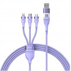 Cable Baseus Flash Series Ⅱ Two-for-three Charging Cable U+C to M+L+C 100W 1.2m Purple