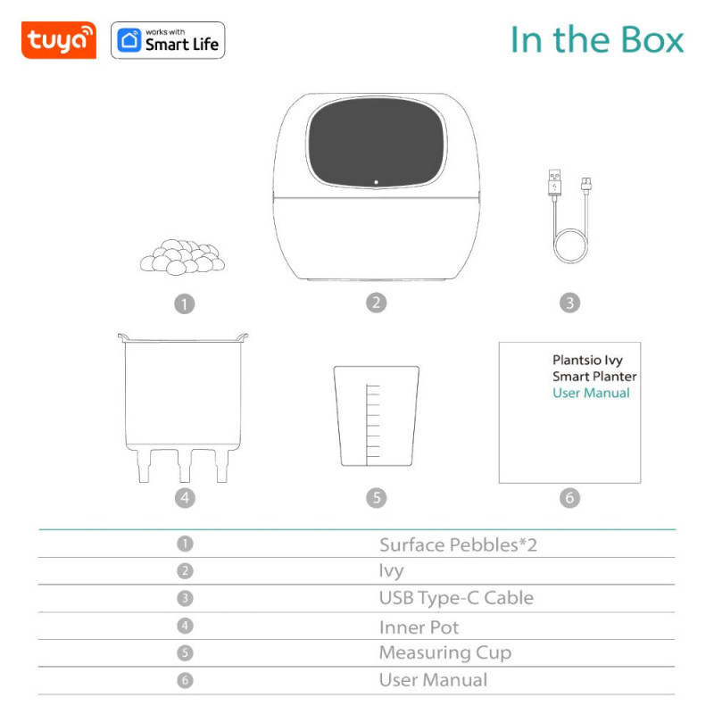 Інтерактивний розумний горщик для рослин Ivy Smart Planter Tuya AI, Yellow
