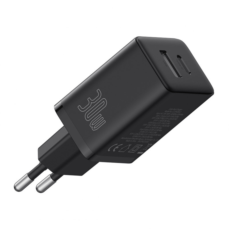 Мережевий зарядний пристрій Baseus Cube Fast Charger C+U 30W EU Cluster Black