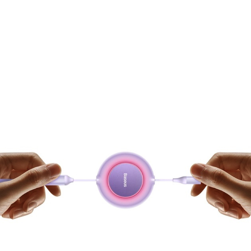 Кабель Baseus Bright Mirror 2 Series Retractable 3-in-1 Fast Charging  Data Cable Type-C to M+L+C 100W 1.1m Purple