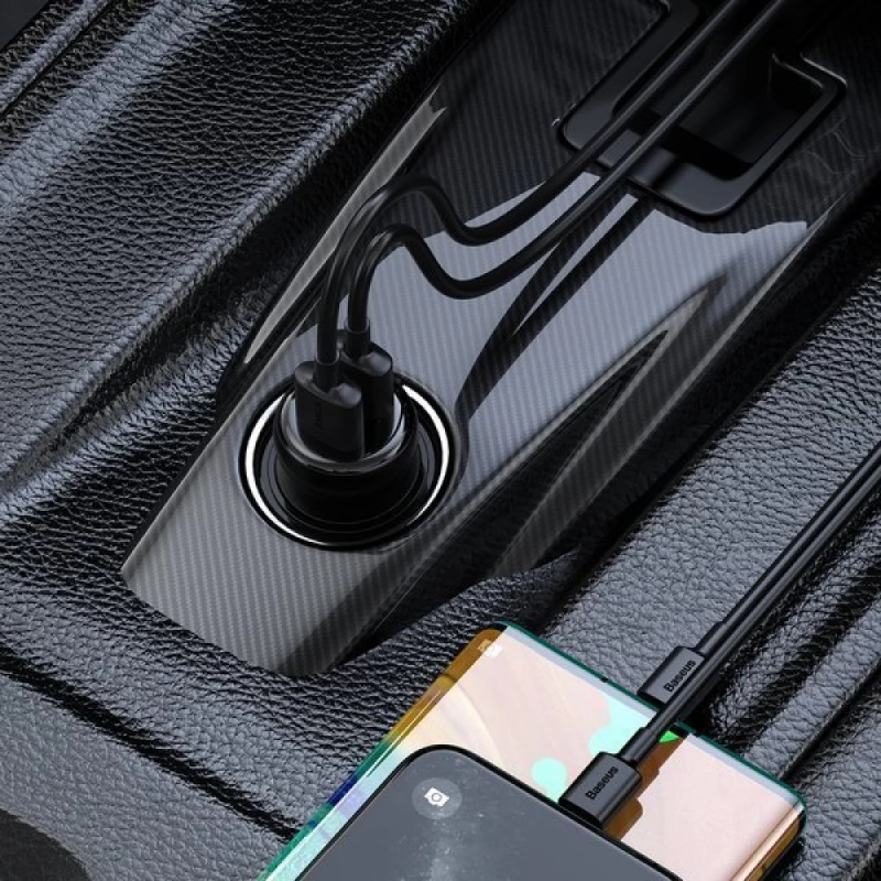 АЗП з FM-модулятором Baseus T Shaped S-16 Car Bluetooth MP3 Player Black