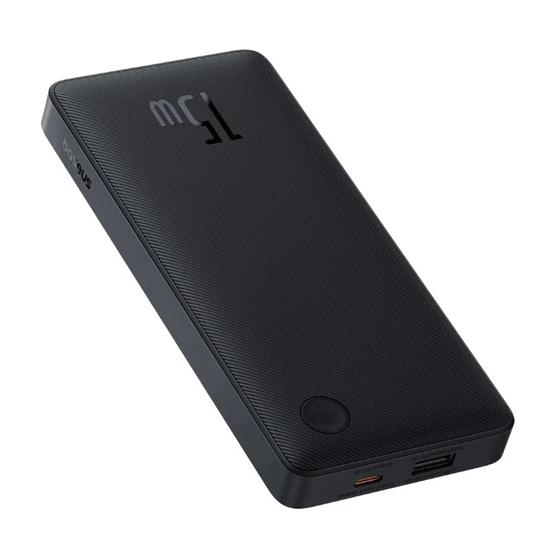 Зовнішній акумулятор Baseus Airpow Lite Power Bank 10000mAh 15W Cosmic Black (With Simple Series Data Cable USB to Type-C 30cm Black)