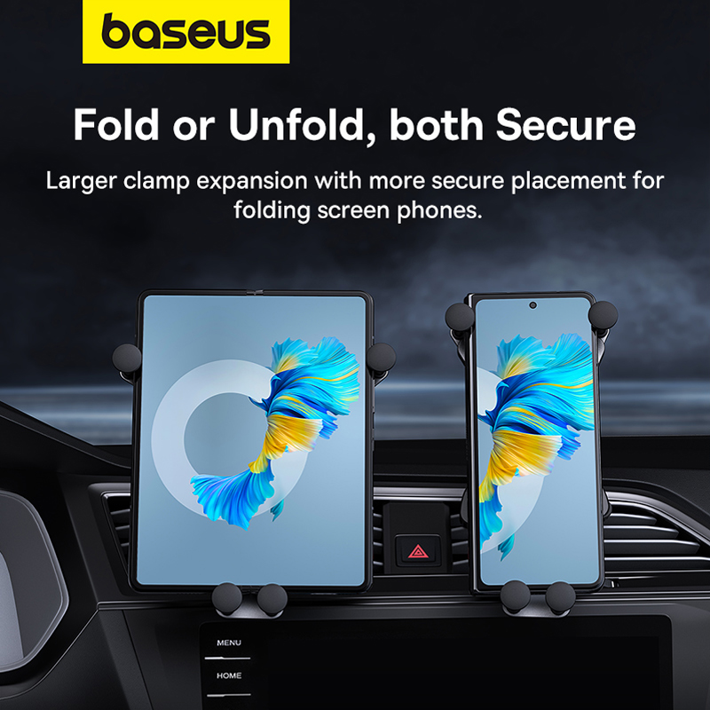 Автотримач для телефона Baseus UltraControl Mega Series Folding Screen Phone Car Mount Cluster Black