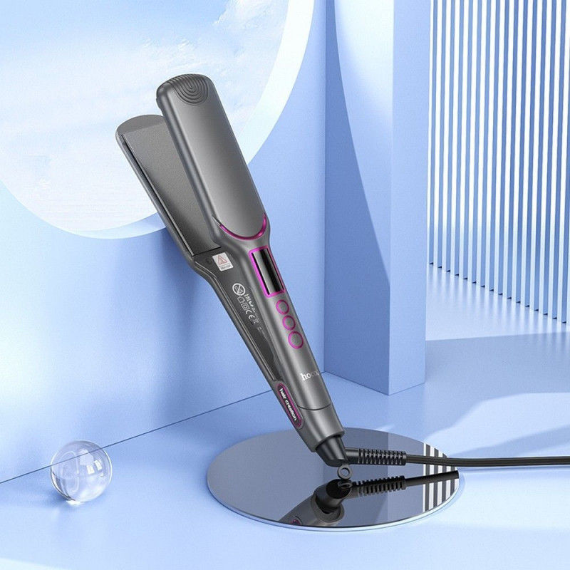 Вирівнювач для волосся з цифровим дисплеєм HOCO HP42 Wide board hair straightener with digital display(EU) Gray