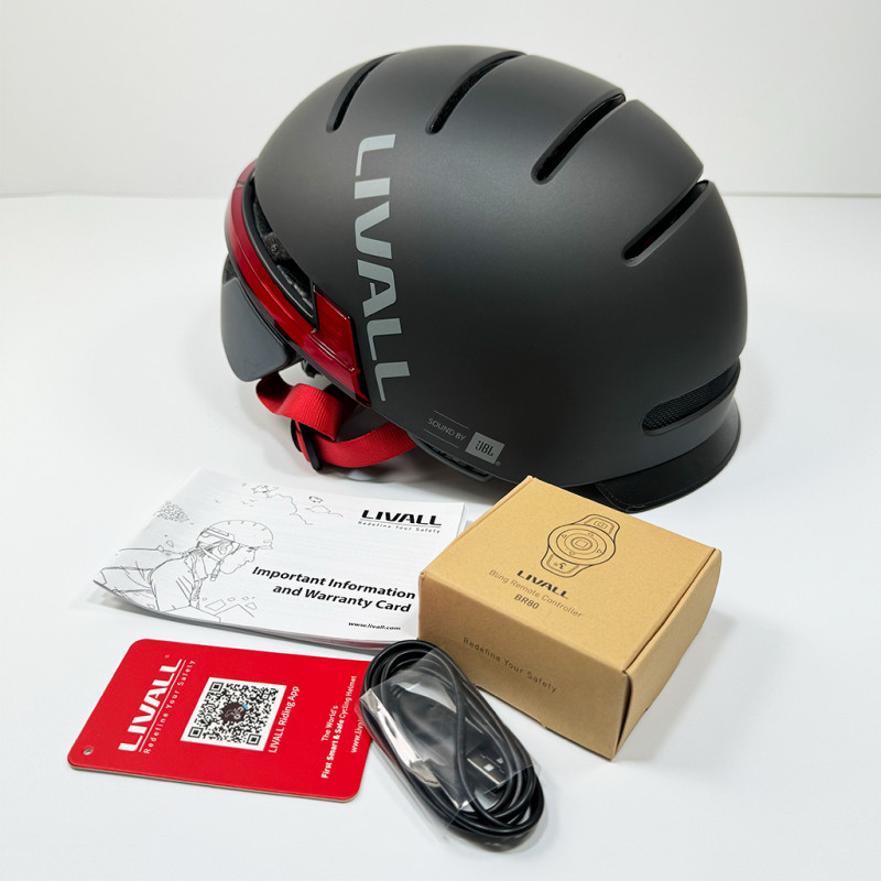 Захисний шолом Livall BH51M NSO (L) Black (57-61см), акустика JBL, мікрофон, сигнали поворотів та стопів, додаток, пульт BR80, застібка, Bluetooth