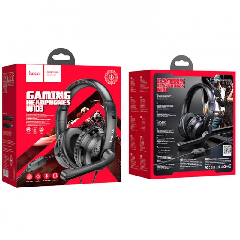 Навушники ігрові HOCO W103 Magic tour gaming headphones Black