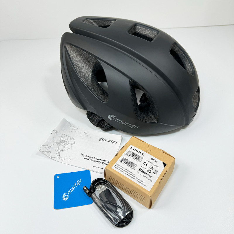 Захисний шолом Smart4u R55 (L) Black (58-62см), акустика, мікрофон, сигнали поворотів та стопів, додаток, пульт BR80